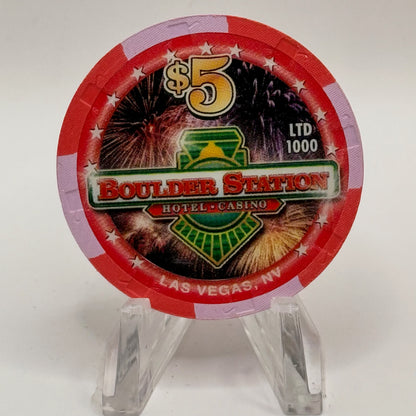 Boulder Station Las Vegas Nevada 2006 '30th Anniversary' LE $5 Casino Chip E6130
