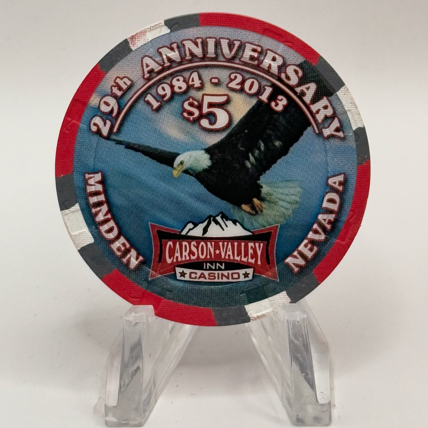 Carson Valley Inn Minden Nevada 2013 '29th Anniversary' LE $5 Casino Chip D1330