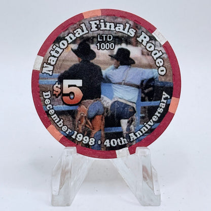 Riviera Las Vegas Nevada 1998 'National Finals Rodeo 40th' LE $5 Casino Chip V3333