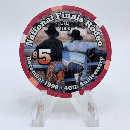 Riviera Las Vegas Nevada 1998 'National Finals Rodeo 40th' LE $5 Casino Chip V3333