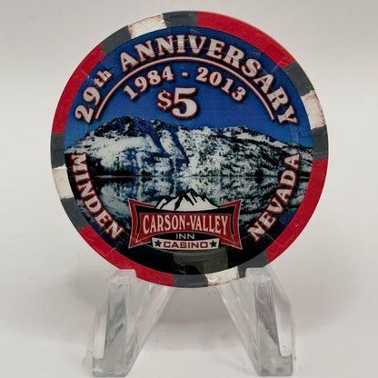 Carson Valley Inn Minden Nevada 2013 '29th Anniversary' LE $5 Casino Chip D1330