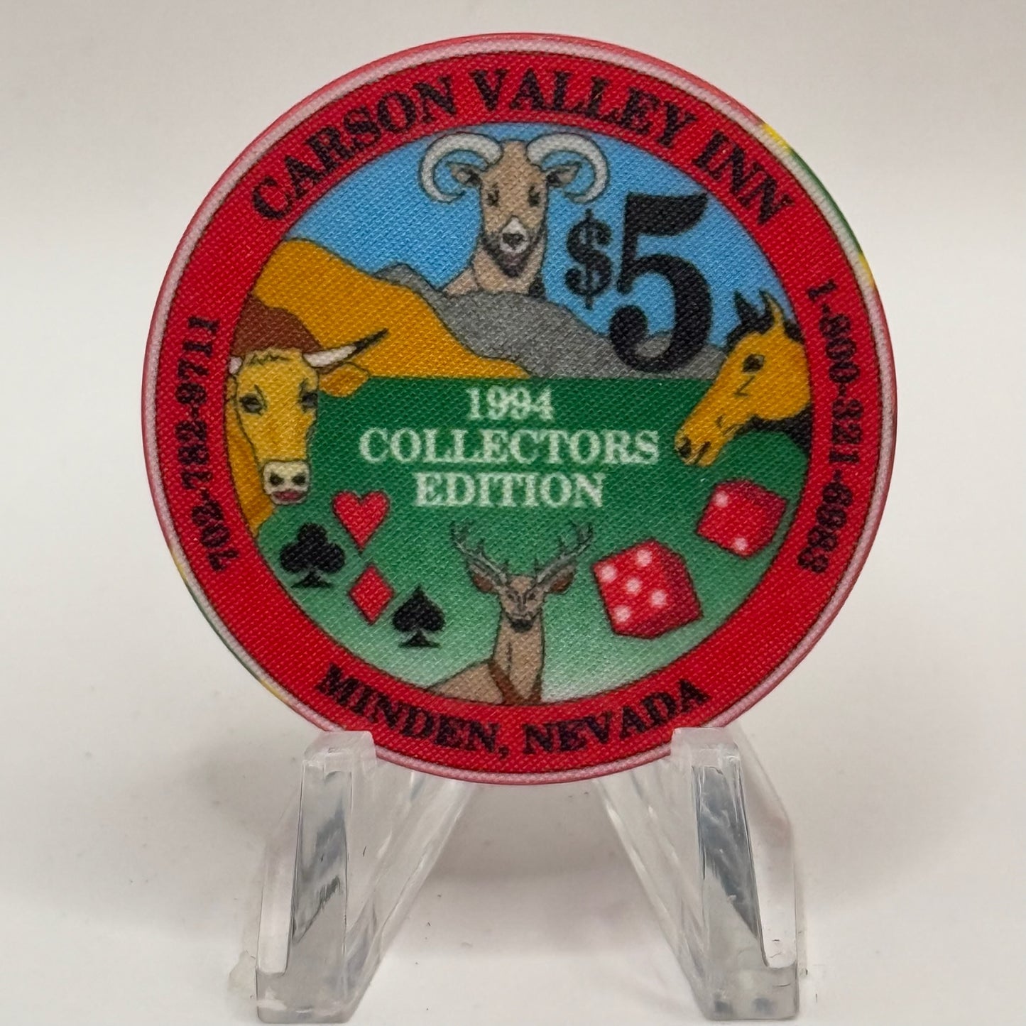 Carson Valley Inn Minden Nevada 1994 LE $5 Casino Chip N0562