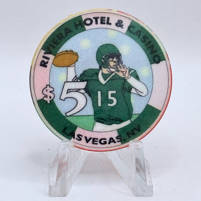 Riviera Las Vegas Nevada 1999 'Game Of The Century Superbowl' LE $5 Casino Chip V3326