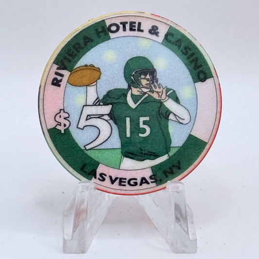 Riviera Las Vegas Nevada 1999 'Game Of The Century Superbowl' LE $5 Casino Chip V3326