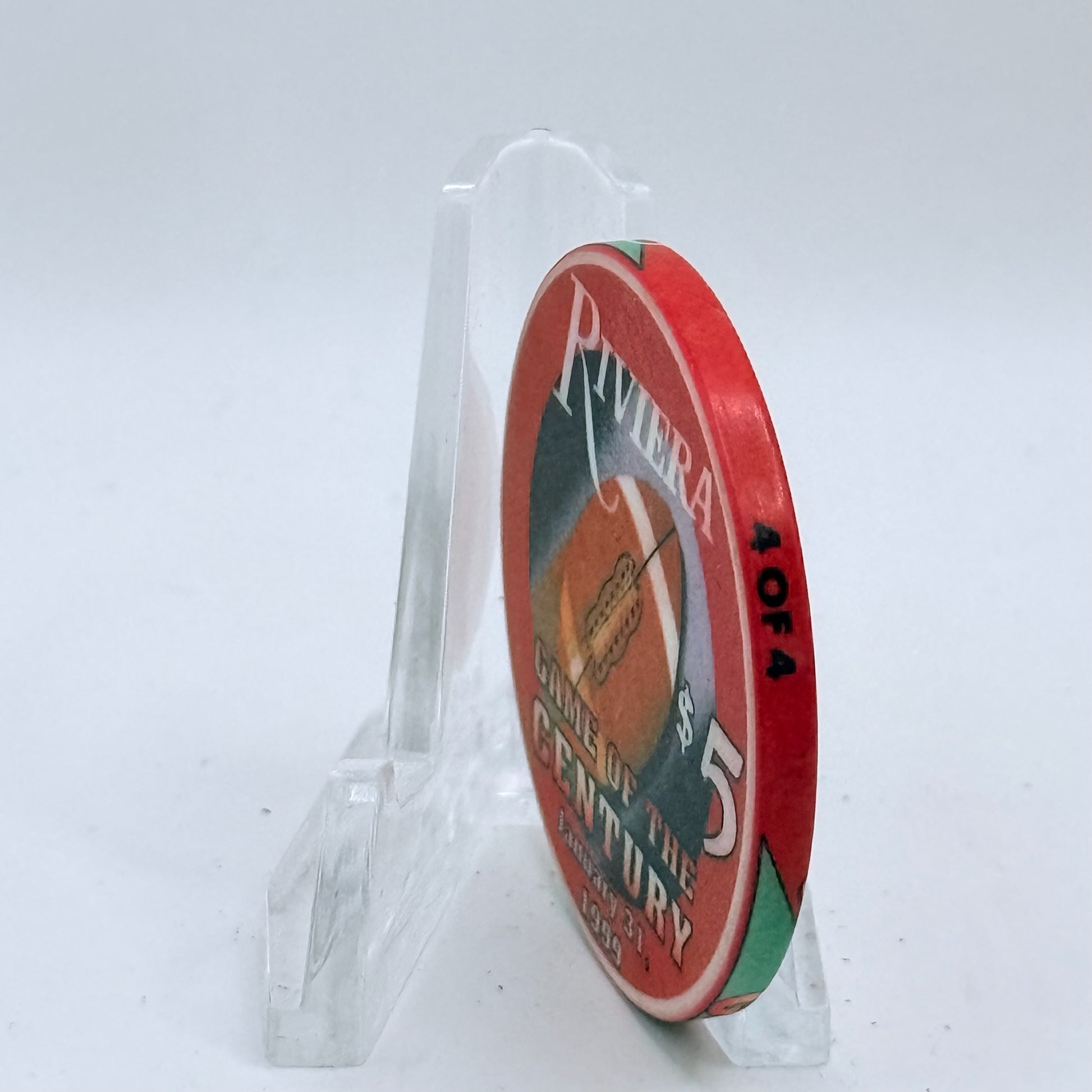 Riviera Las Vegas Nevada 1999 'Game Of The Century Superbowl' LE $5 Casino Chip V3326