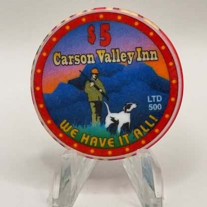 Carson Valley Inn Minden Nevada 1999 'Bird Hunting' LE $5 Casino Chip V3832
