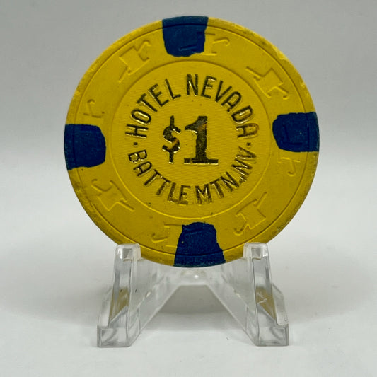 Hotel Nevada Battle Mountain Nevada 1982 $1 Casino Chip N3229
