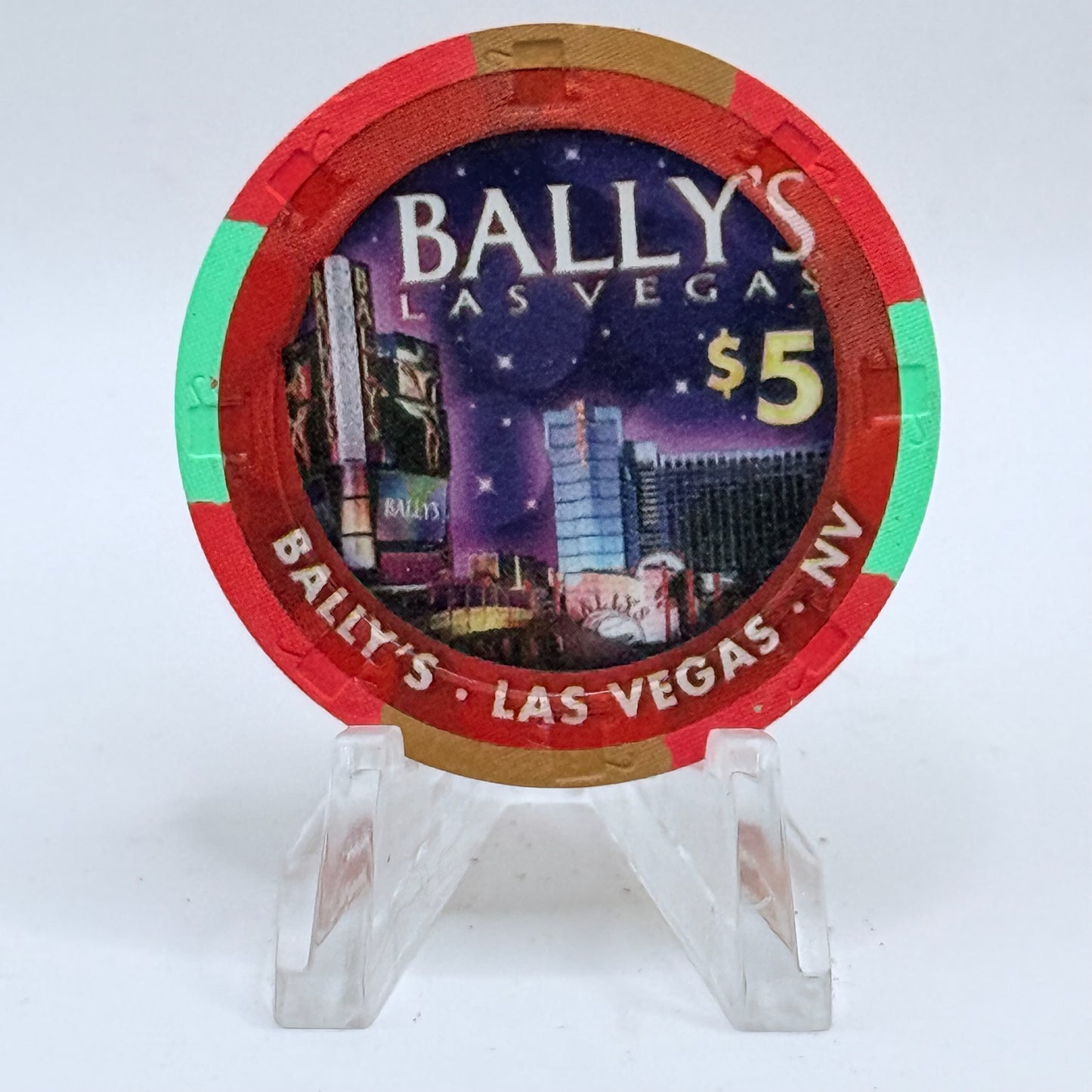 Bally's Las Vegas Nevada 2007 'New Year's' LE $5 Casino Chip E5834