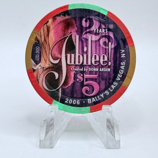 Bally's Las Vegas Nevada 2006 'Jubilee 25th Anniversary' LE $5 Casino Chip E6354