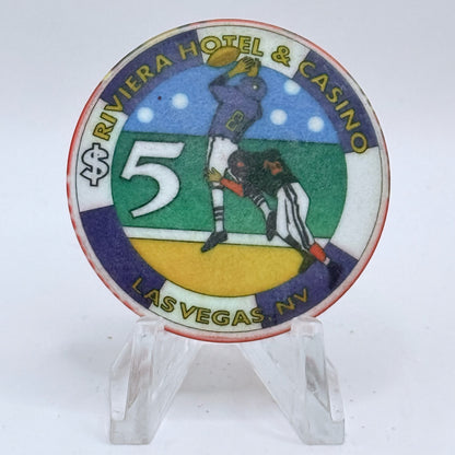 Riviera Las Vegas Nevada 1999 'Game Of The Century Superbowl' LE $5 Casino Chip V3328