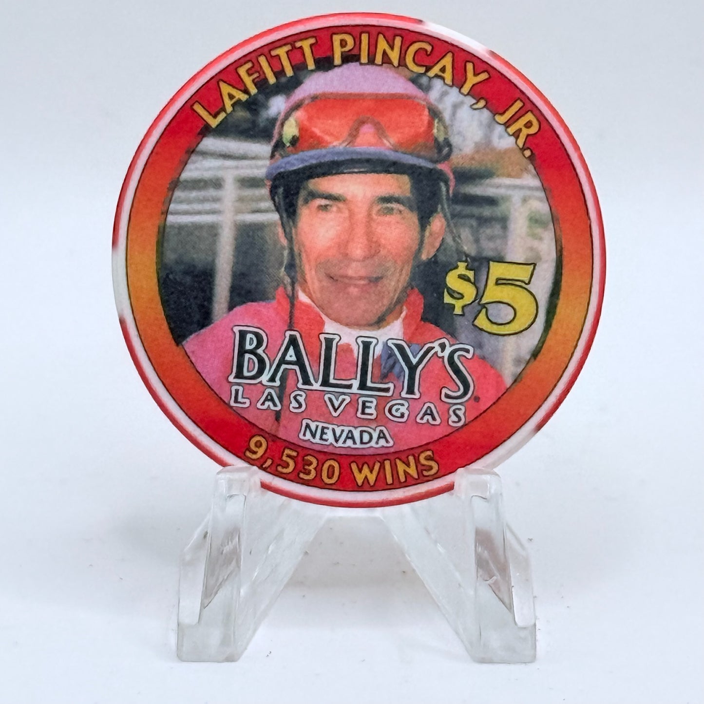 Bally's Las Vegas Nevada 2004 'Lafitt Pincay, Jr.' LE $5 Casino Chip E0044