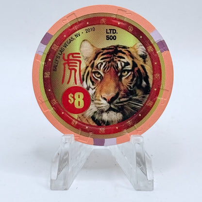 Bally's Las Vegas Nevada 2010 'Year Of The Tiger' LE $8 Casino Chip E9500