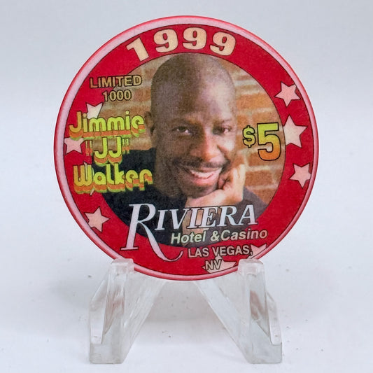 Riviera Las Vegas Nevada 1999 'Jimmy Jj Walker' LE $5 Casino Chip V5399