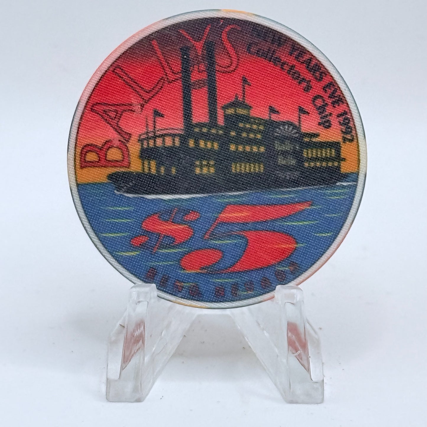 Bally's Reno Nevada 1992 'New Years Steamboat' LE $5 Casino Chip N6039