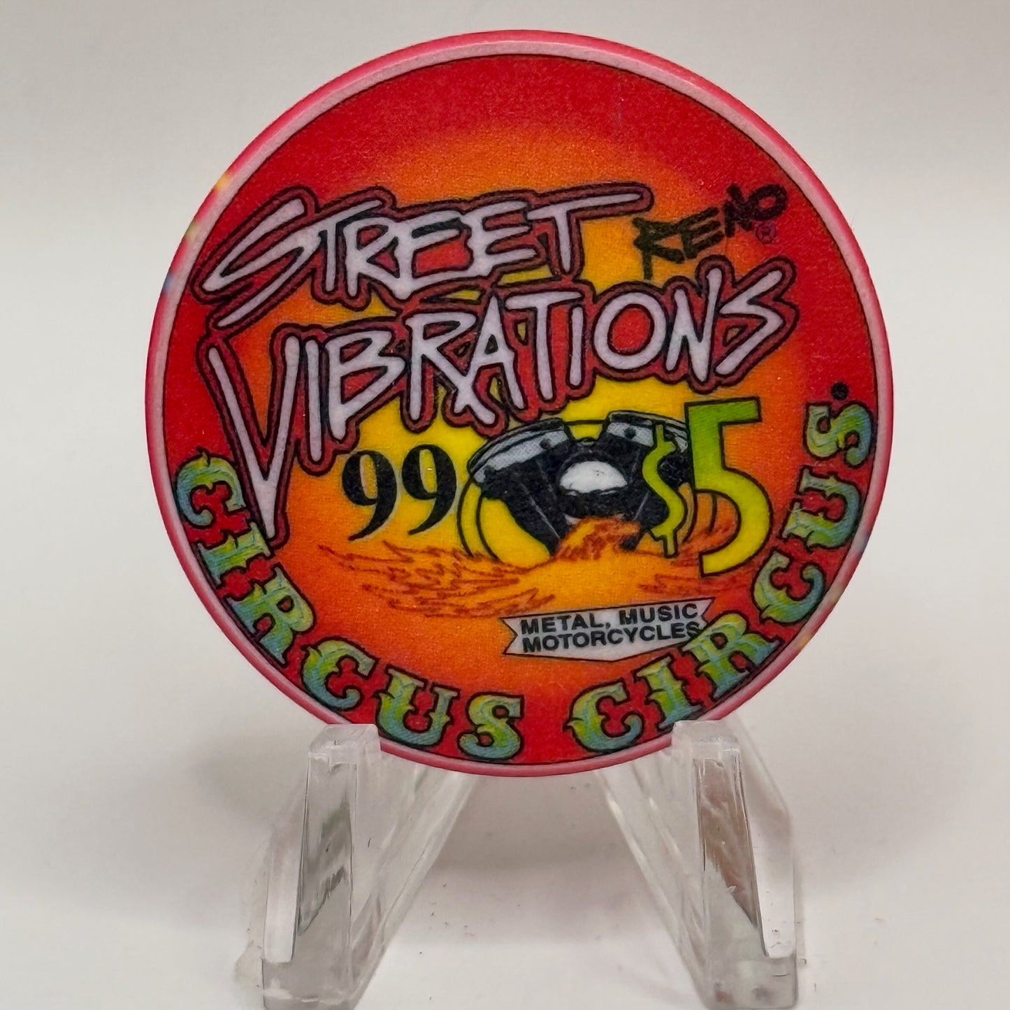 Circus Circus Reno Nevada 1999 'Street Vibrations' LE $5 Casino Chip V3883