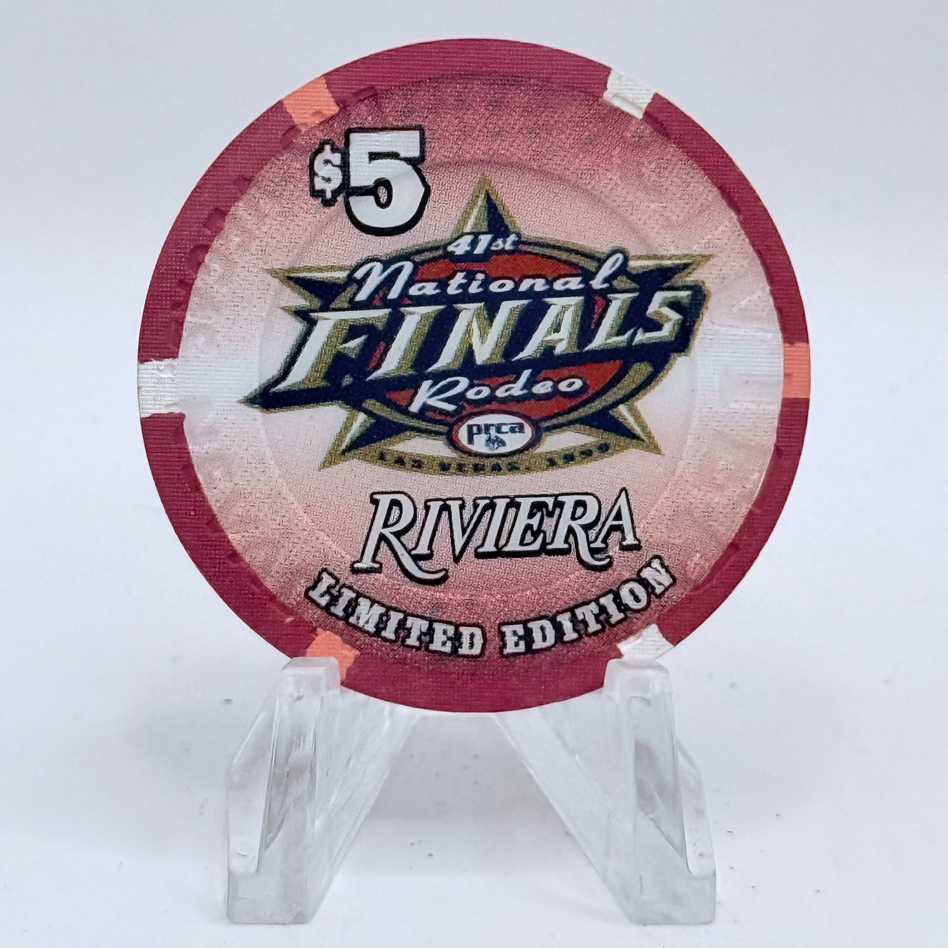 Riviera Las Vegas Nevada 1999 'National Finals Rodeo 41st' LE $5 Casino Chip V5422