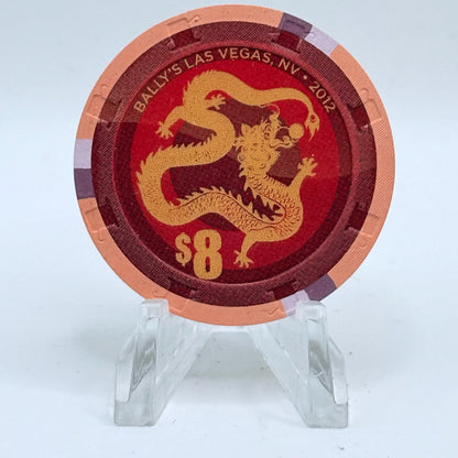 Bally's Las Vegas Nevada 2012 'Year Of The Dragon' LE $8 Casino Chip D0391
