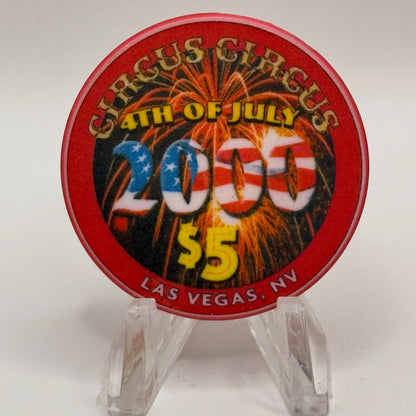 Circus Circus Las Vegas Nevada 2000 '4th Of July' LE $5 Casino Chip V6522