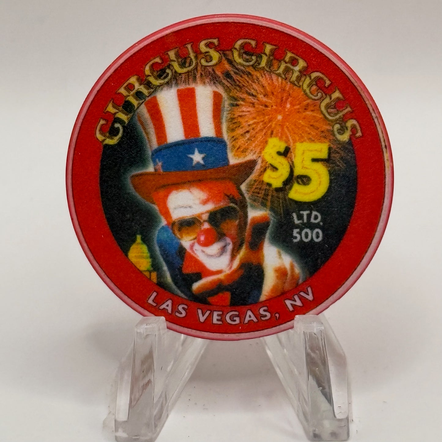 Circus Circus Las Vegas Nevada 2000 '4th Of July' LE $5 Casino Chip V6522