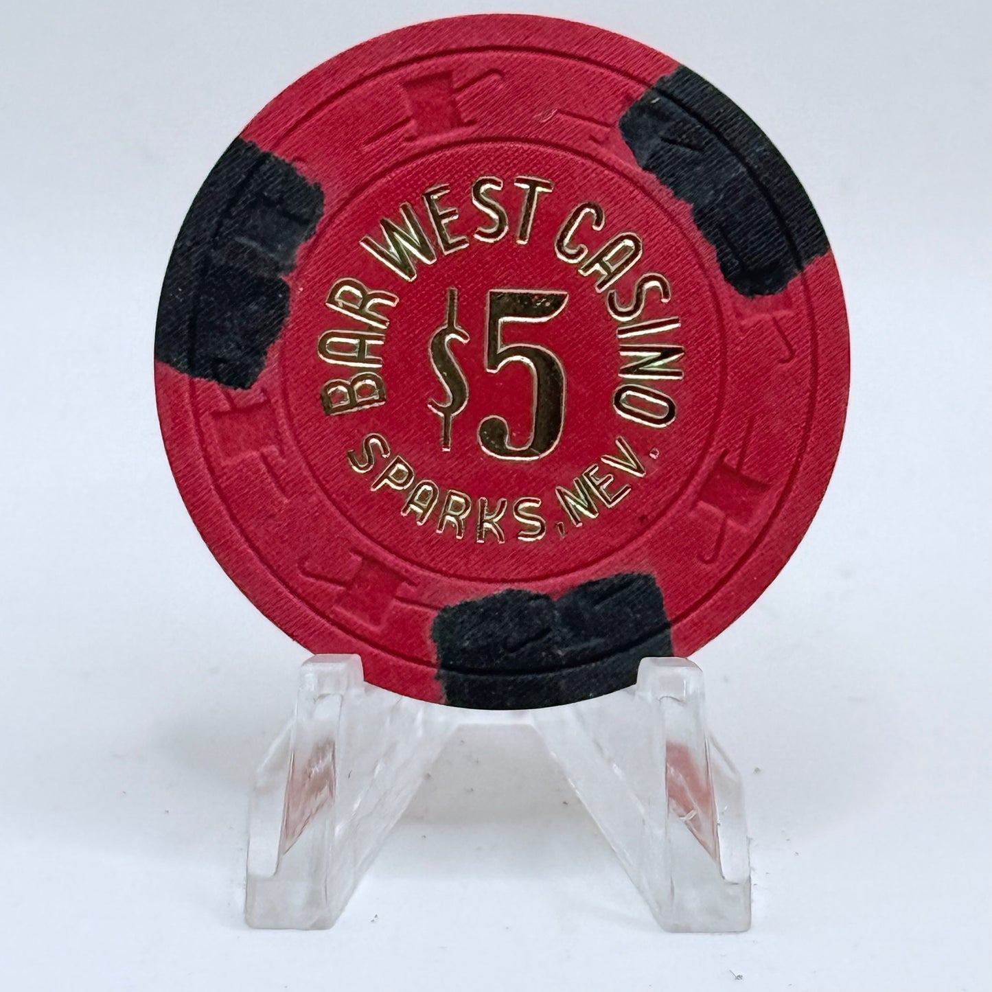 Bar West Casino Sparks Nevada 1977 $5 Casino Chip N4957