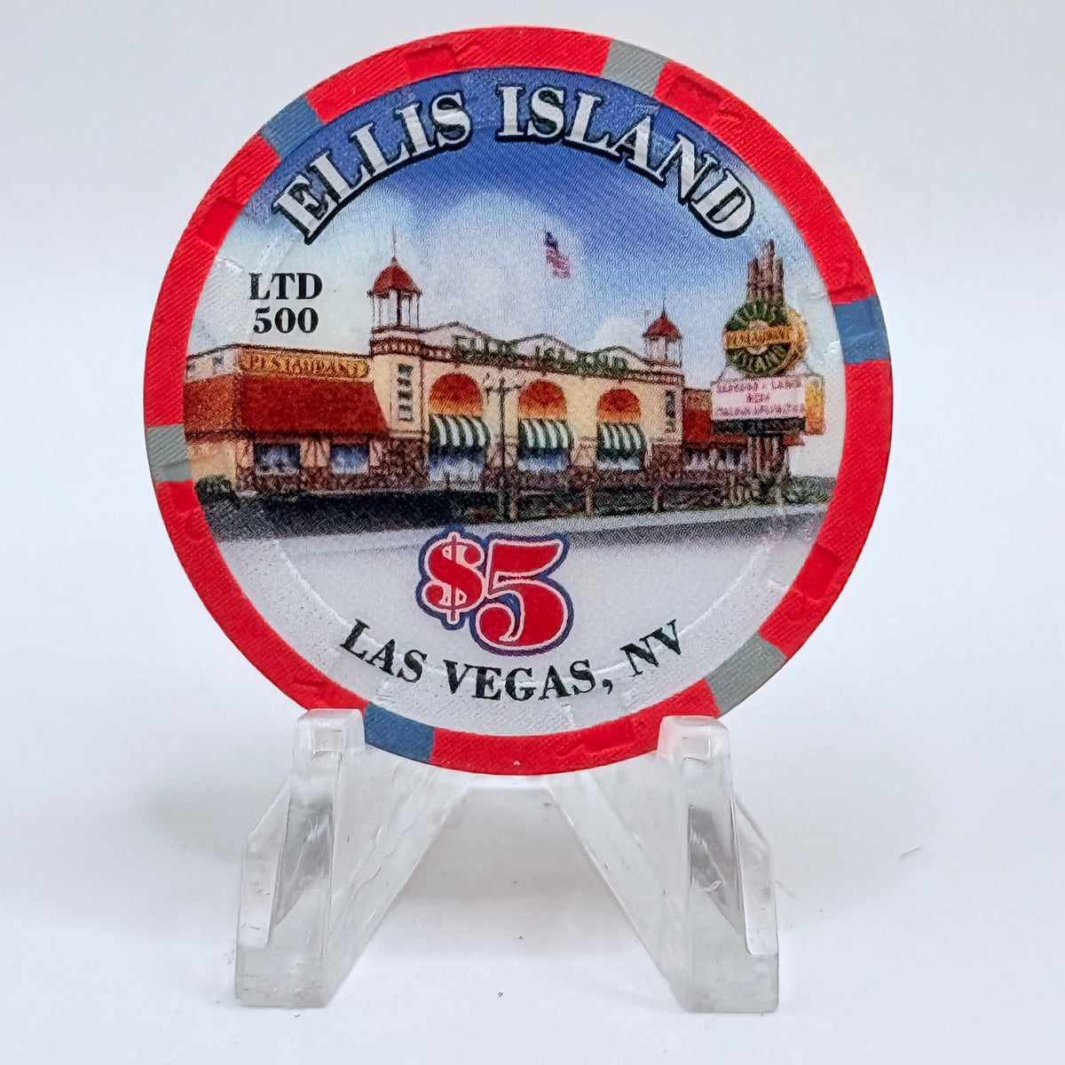 Ellis Island Las Vegas Nevada 2008 'Super Bowl XLII - Big Game Day' LE $5 Casino Chip E5067