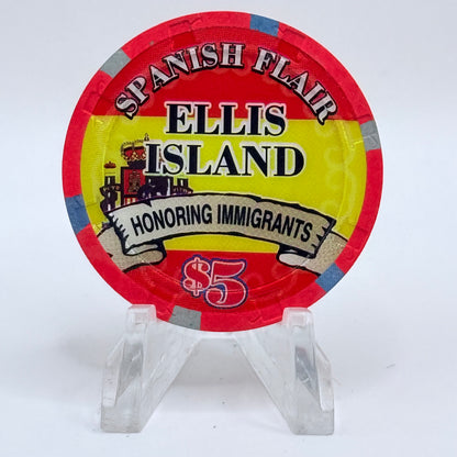 Ellis Island Las Vegas Nevada 2007 'Spanish Flair - Honoring Immigrants' LE $5 Casino Chip E5620