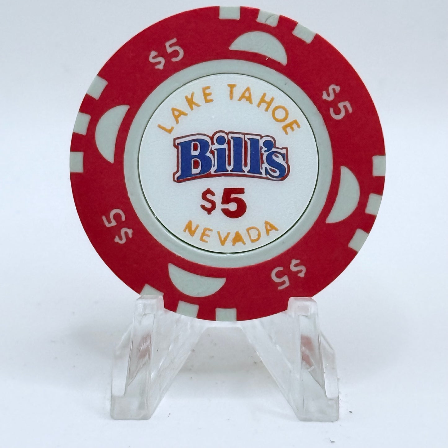 Bill's Lake Tahoe Nevada 1990 $5 Casino Chip N4962