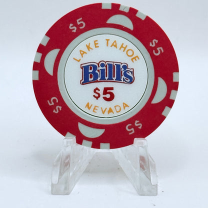 Bill's Lake Tahoe Nevada 1990 $5 Casino Chip N4962