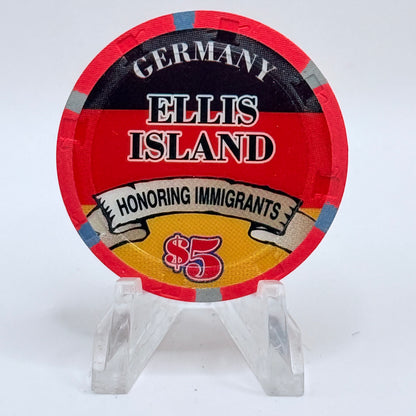 Ellis Island Las Vegas Nevada 'Germany - Honoring Immigrants' LE $5 Casino Chip E7877