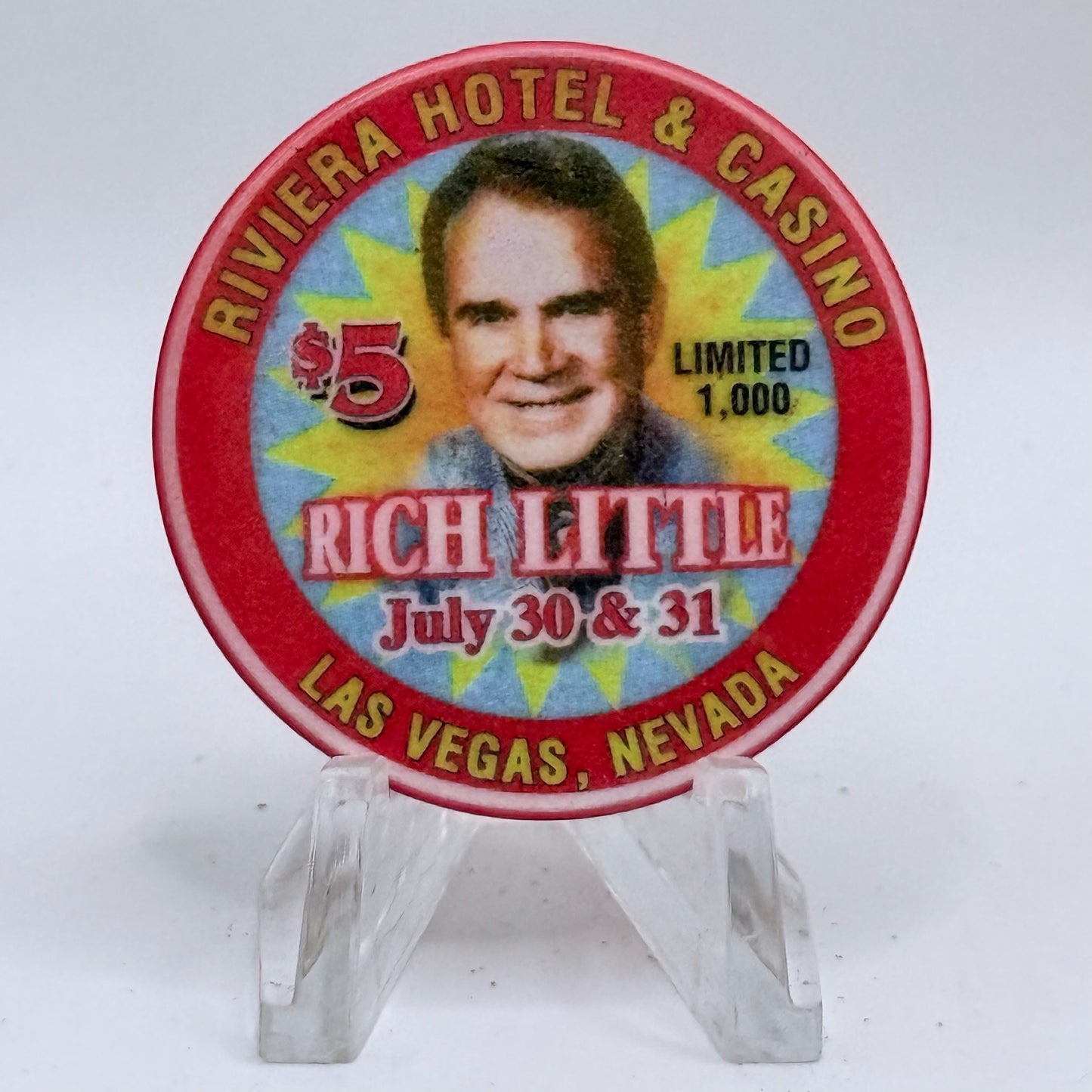 Riviera Las Vegas Nevada 1999 'Rich Little' LE $5 Casino Chip V5410