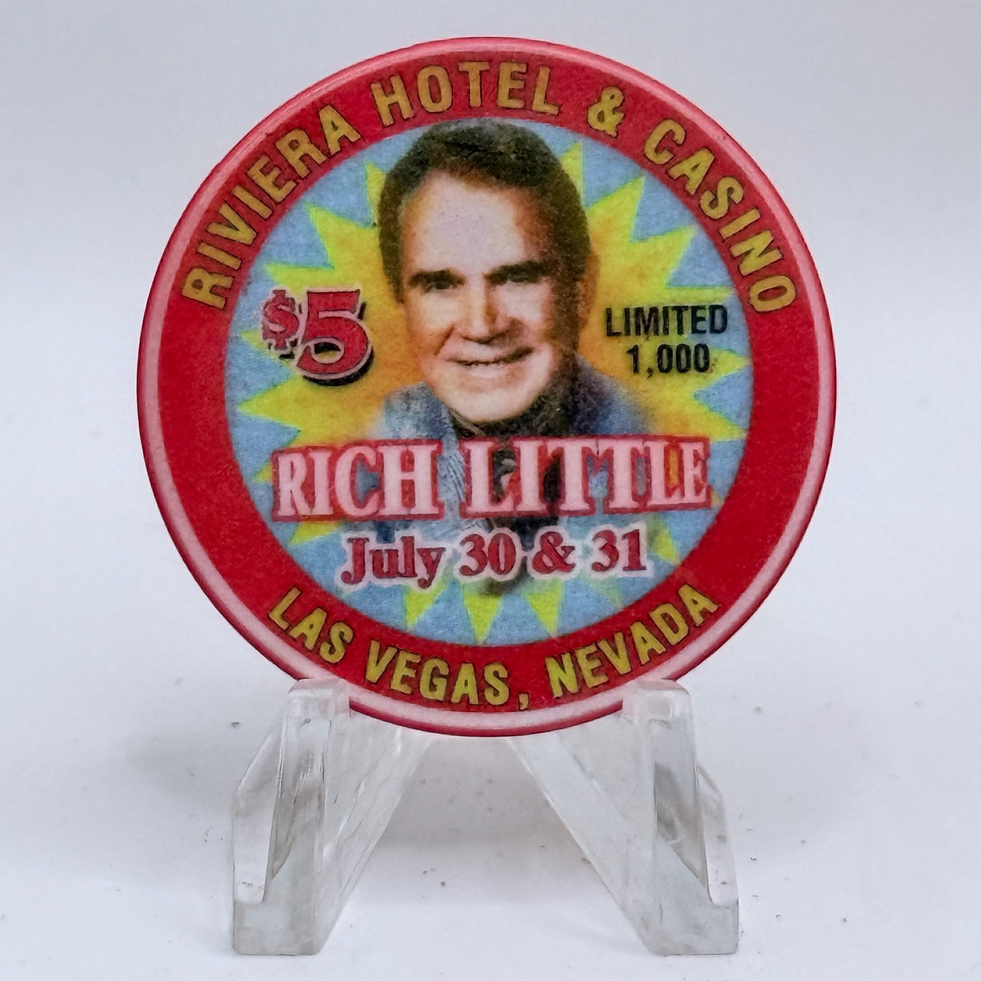 Riviera Las Vegas Nevada 1999 'Rich Little' LE $5 Casino Chip V5410