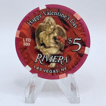 Riviera Las Vegas Nevada 2000 'Happy Valentine's Day' LE $5 Casino Chip V5421