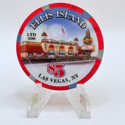 Ellis Island Las Vegas Nevada 2008 'Happy New Years' LE $5 Casino Chip E7879
