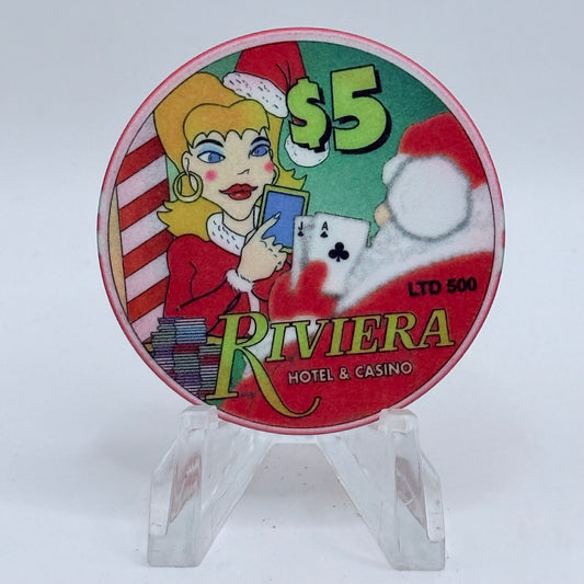 Riviera Las Vegas Nevada 1999 'Spirit Of The Season' LE $5 Casino Chip V5412
