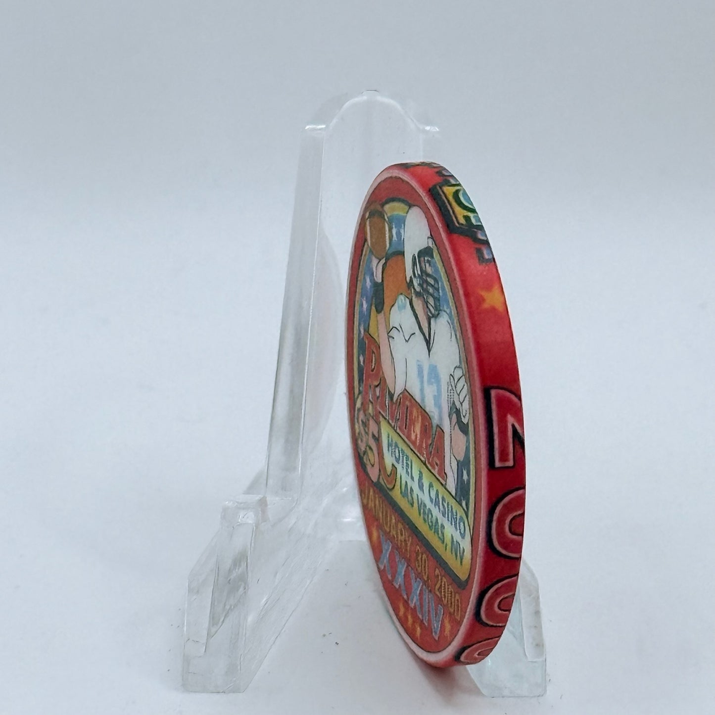 Riviera Las Vegas Nevada 2000 'Superbowl XXXIV' LE $5 Casino Chip V5394