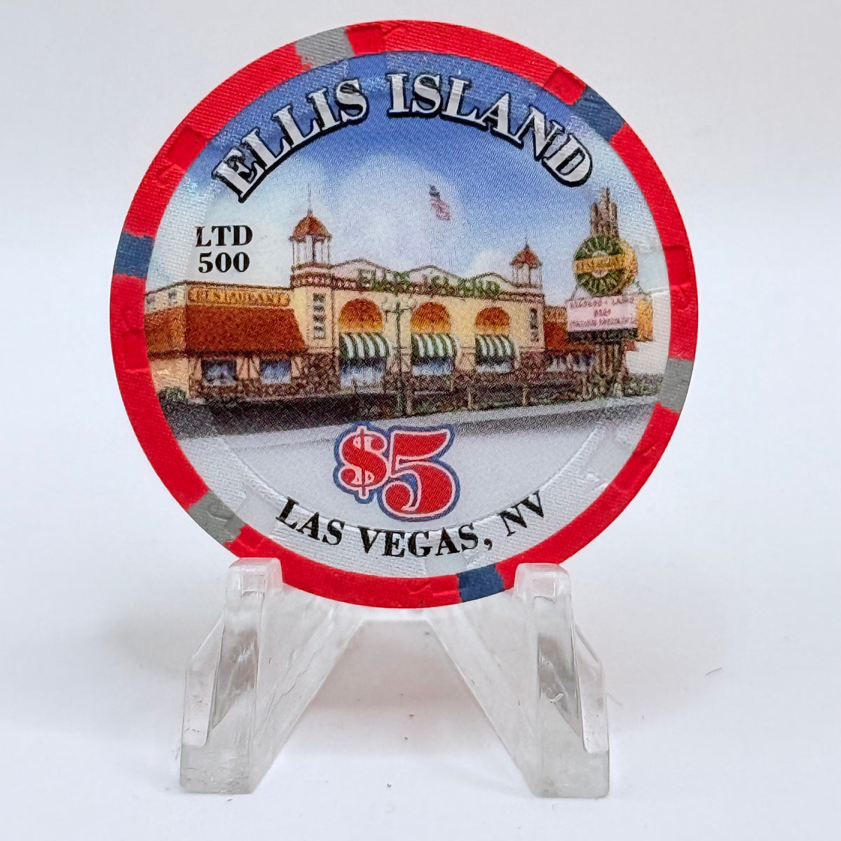 Ellis Island Las Vegas Nevada 2009 'Happy New Year' LE $5 Casino Chip E7884