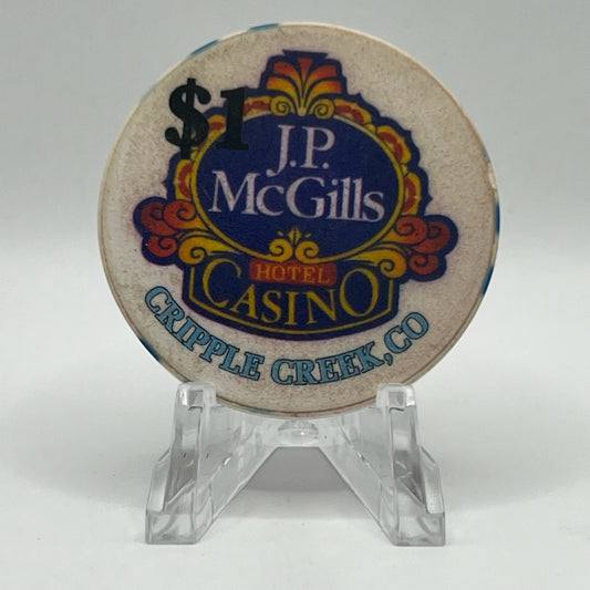 J.P. McGill's Hotel & Casino Cripple Creek Colorado 1997 $1 Casino Chip