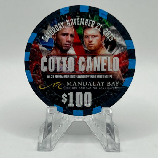Mandalay Bay Cotto vs Canelo Las Vegas Nevada 2015 LE $100 Casino Chip D2045