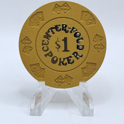 Center-Fold Las Vegas Nevada 1980s 'Borland' $1 Imitation Chip N0961