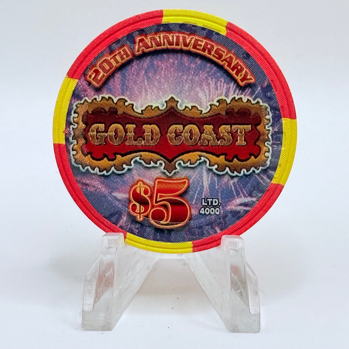 Gold Coast Las Vegas Nevada 2006 '20th Anniversary' LE $5 Casino Chip E6144