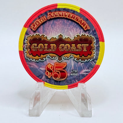 Gold Coast Las Vegas Nevada 2006 '20th Anniversary' LE $5 Casino Chip E6144