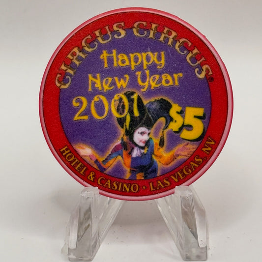 Circus Circus Las Vegas Nevada 2000 'New Year' LE $5 Casino Chip V7296