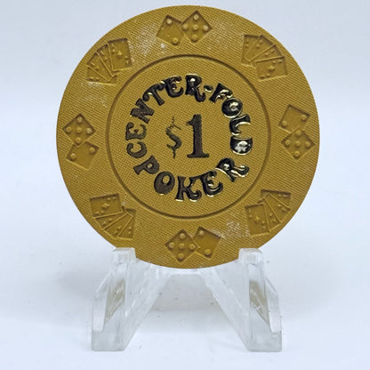 Center-Fold Las Vegas Nevada 1980s 'Borland' $1 Imitation Chip N0961