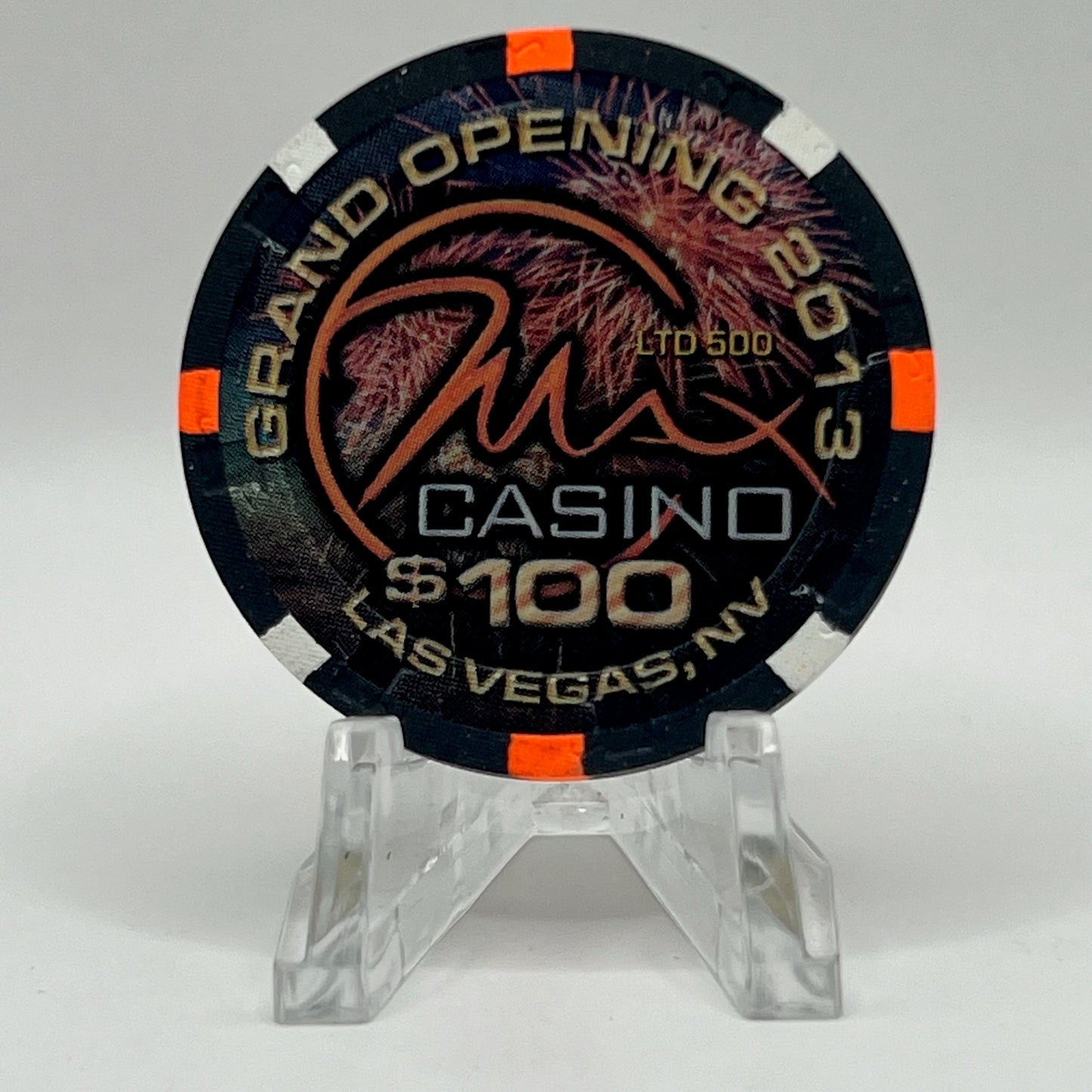 Max Casino Las Vegas Nevada Grand Opening 2013 LE $100 Casino Chip D1256