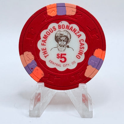 The Famous Bonanza Casino Central City Colorado 1992 $5 Casino Chip