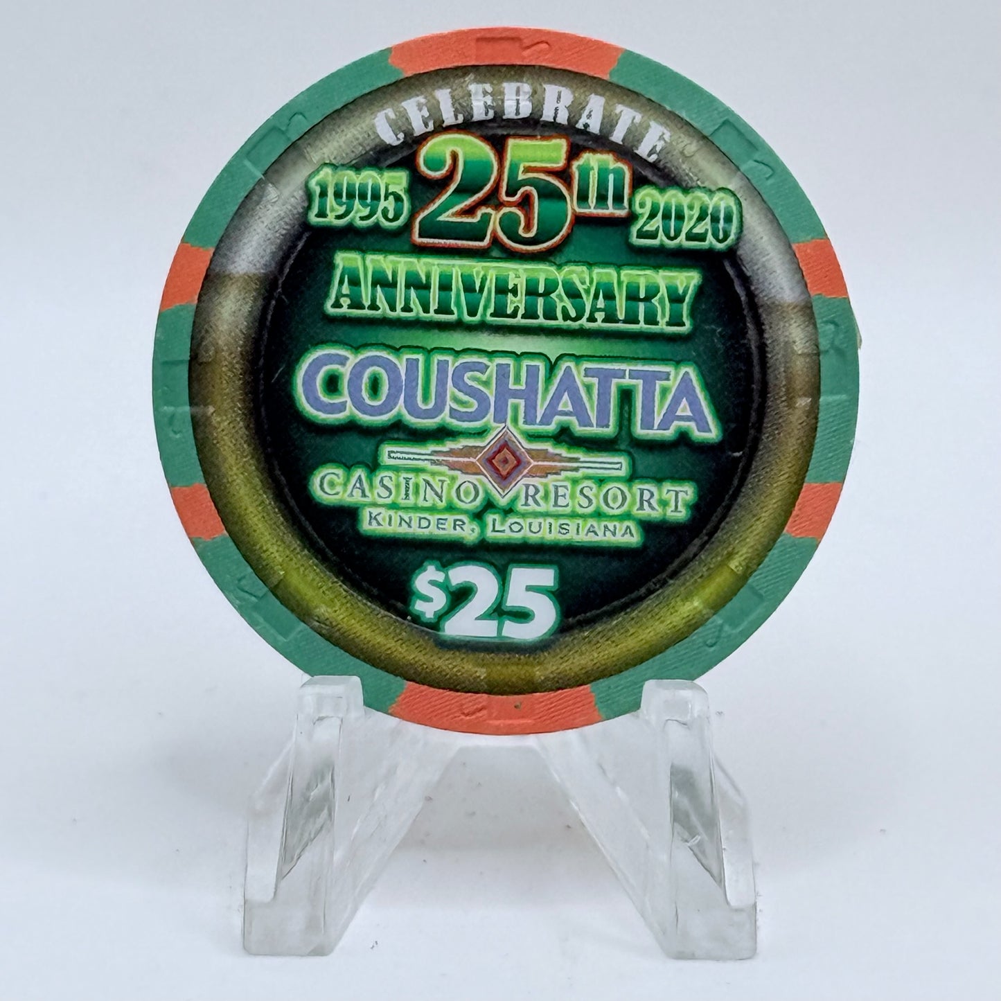Coushatta Kinder Louisiana 2021 '25th Anniversary' LE $25 Casino Chip