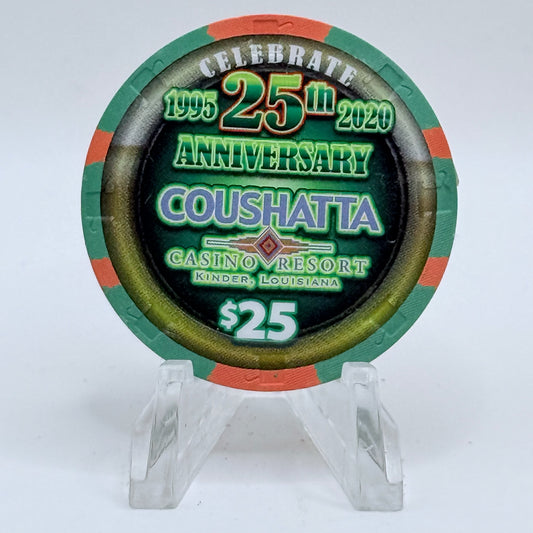 Coushatta Kinder Louisiana 2021 '25th Anniversary' LE $25 Casino Chip