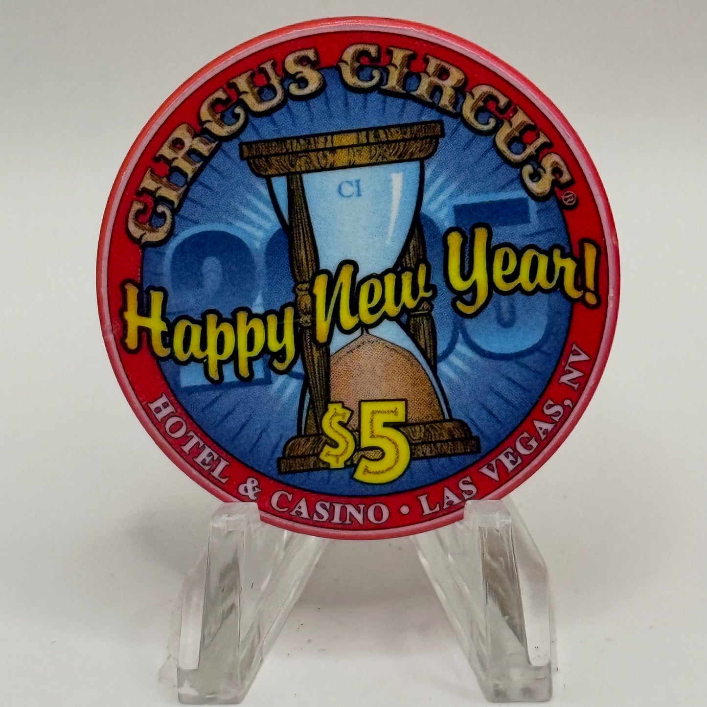 Circus Circus Las Vegas Nevada 2004 'New Year' LE $5 Casino Chip E4109