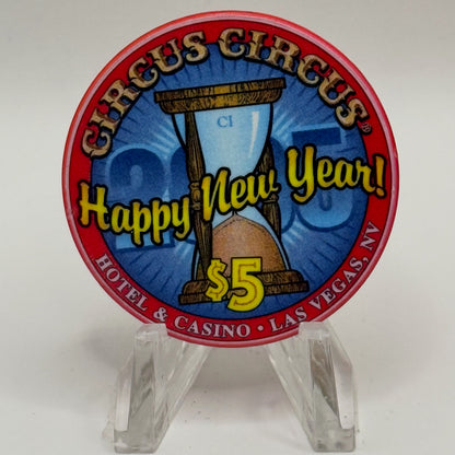 Circus Circus Las Vegas Nevada 2004 'New Year' LE $5 Casino Chip E4109