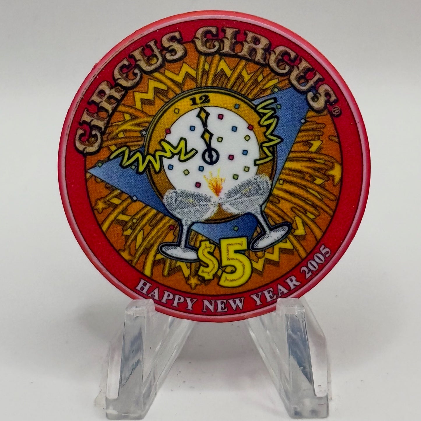 Circus Circus Las Vegas Nevada 2004 'New Year' LE $5 Casino Chip E4109
